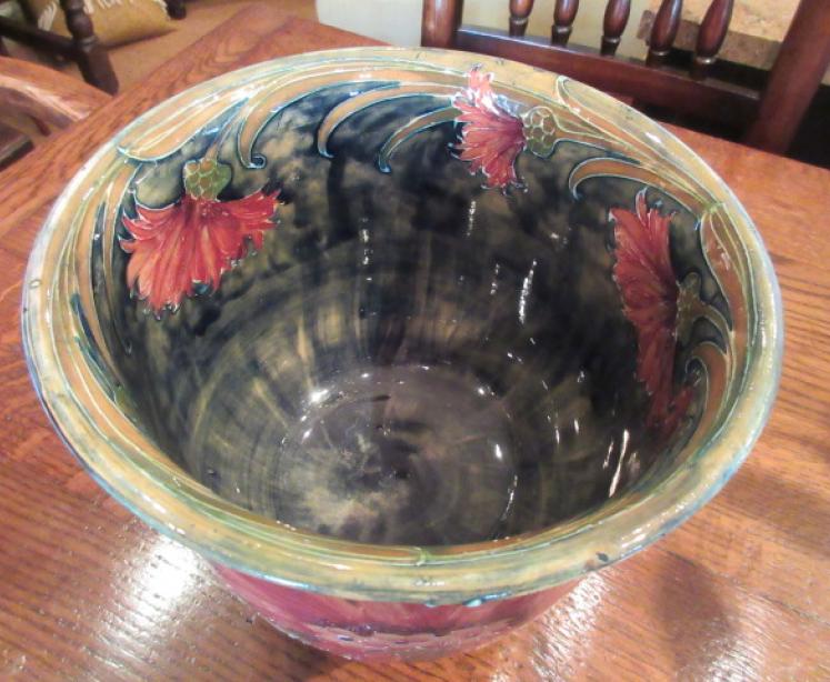 Moorcroft Cornflower on Ochre Pedestal Vase - Image 2