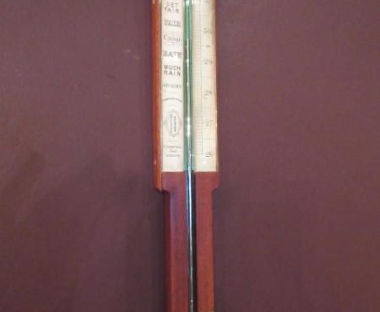 Fine 19th Century Brass Inlaid Agricultural Stick Barometer - Image 1