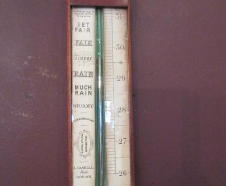 Fine 19th Century Brass Inlaid Agricultural Stick Barometer - Image 3