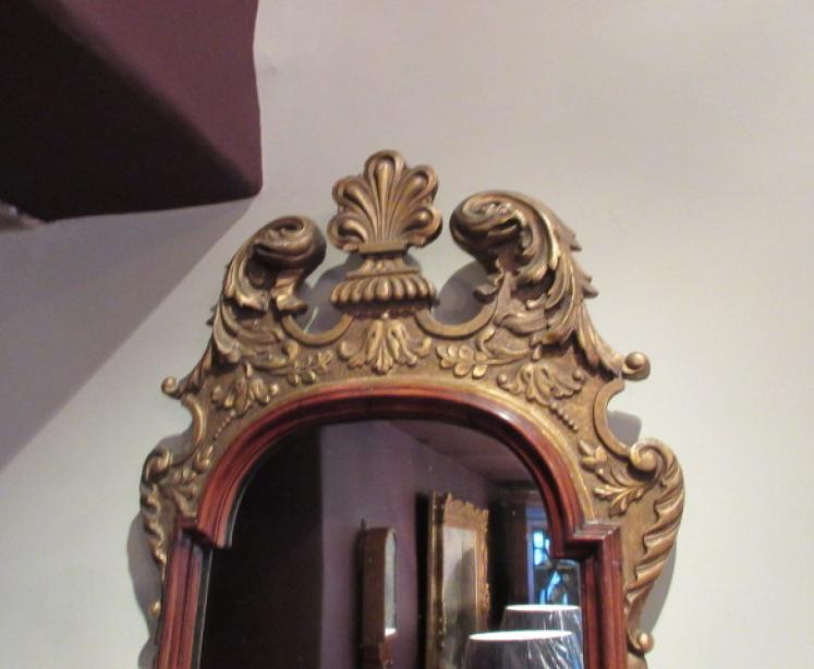 Early Victorian Walnut & Timber Gilt Mirror - Image 2