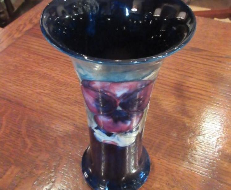 Early Moorcroft Pansy Flared Neck Vase - Image 3