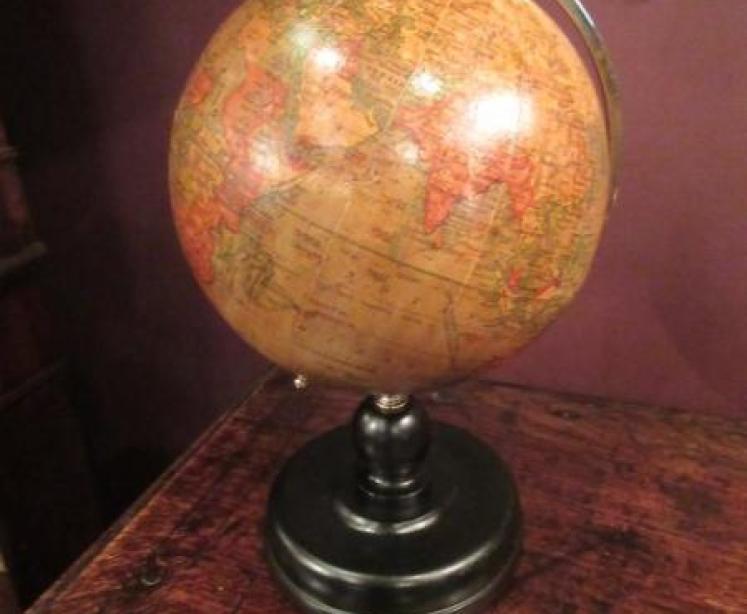 1920's Geographia 6" Paper Mache Terrestrial Globe - Image 1