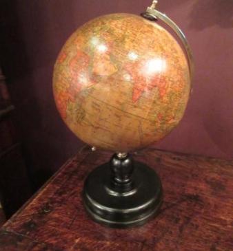 1920's Geographia 6" Paper Mache Terrestrial Globe