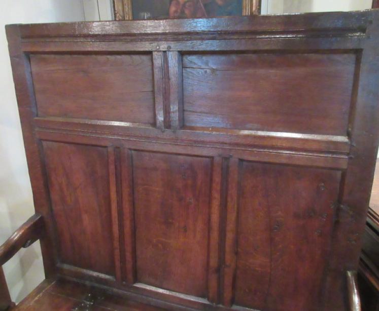 Very Original George II Period Oak High Backed Settle - Image 4