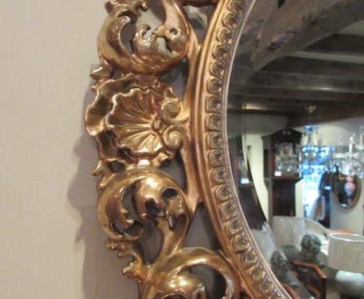 Superb Mid Victorian Oval Plaster Gilt Wall Mirror - Image 3