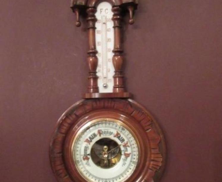 Small Victorian Walnut 'Pendant' Shaped Barometer - Image 1