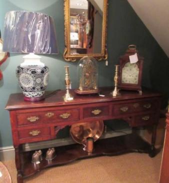 George III Period Oak Open Pot Board Dresser