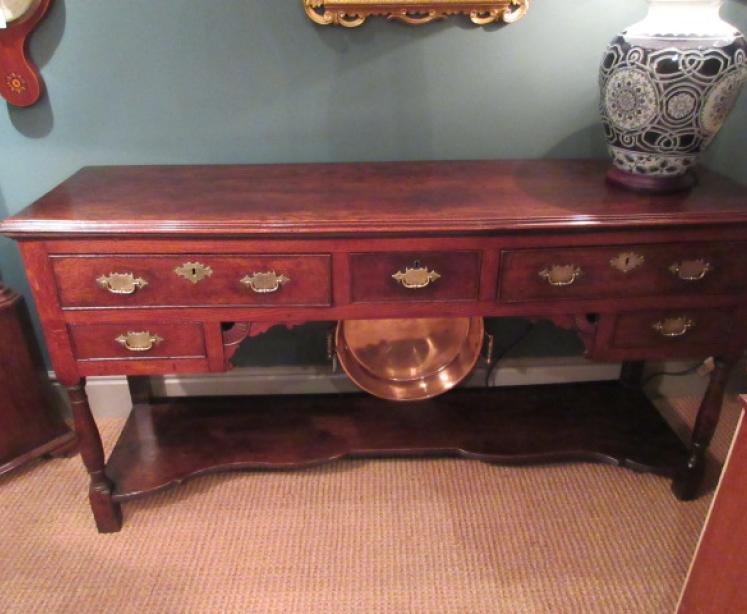 George III Period Oak Open Pot Board Dresser - Image 5