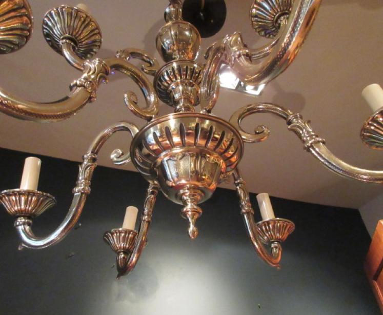 Superb Edwardian Period Bronze Two Tier Chandelier - Image 2