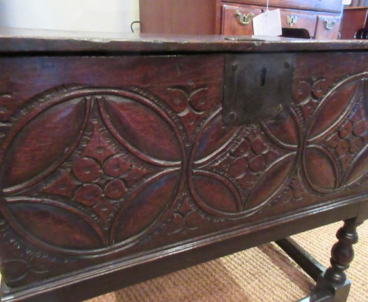 Early Georgian Period Oak Bible Box on Stand - Image 2