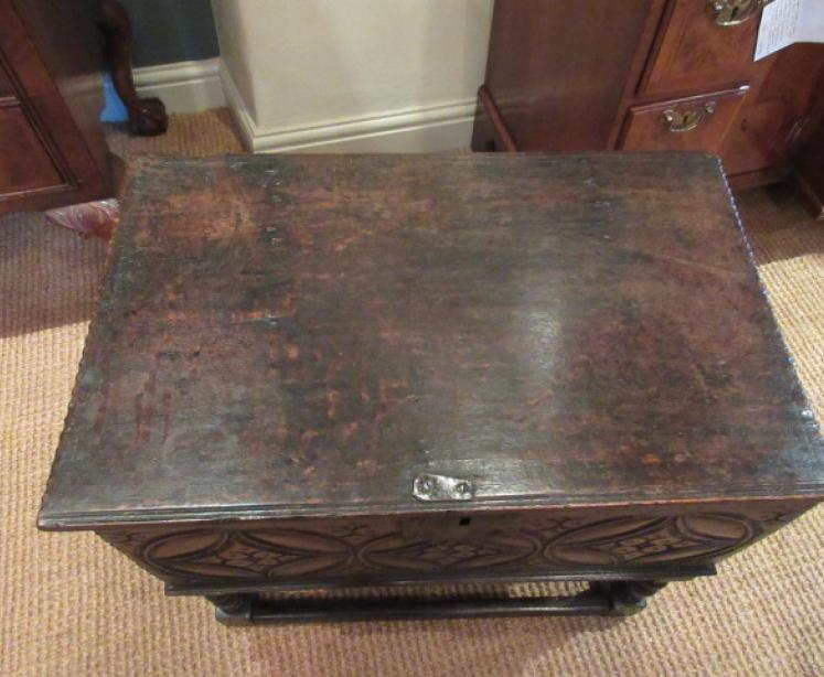 Early Georgian Period Oak Bible Box on Stand - Image 5
