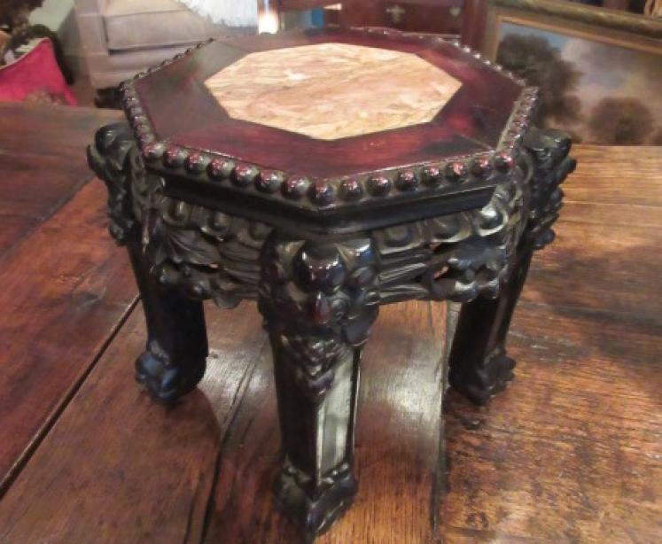 19th Century Oriental Hardwood Plant Stand - Image 1
