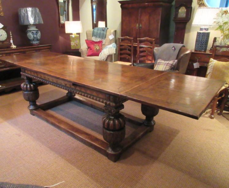 Superb William & Mary Style Extending Refectory Table - Image 1