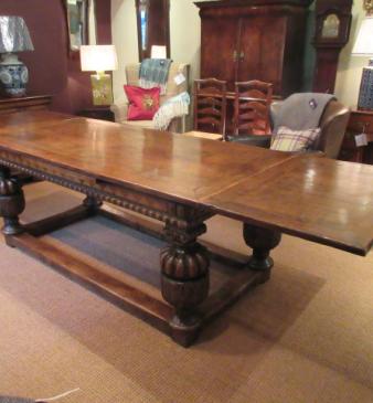 Superb William & Mary Style Extending Refectory Table