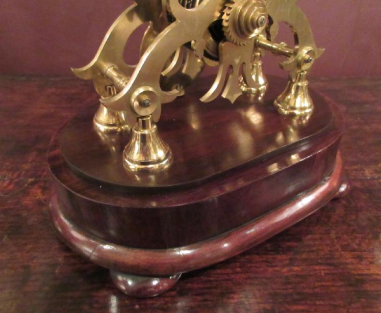 Fine Early Victorian Rosewood Fusee Skeleton Clock - Image 5