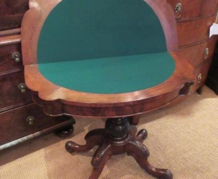 Superb Mid Victorian Burr Walnut Games Table - Image 5