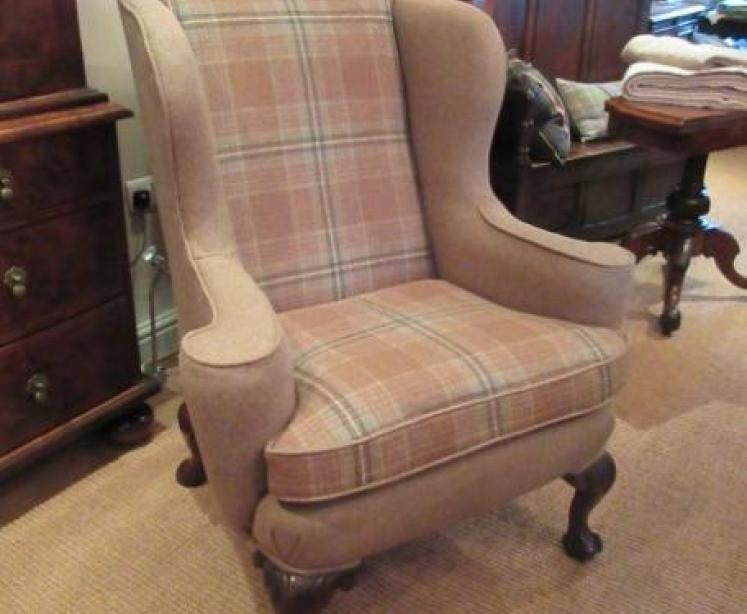 Top Quality Mid Victorian Upholstered Wing Armchair - Image 1