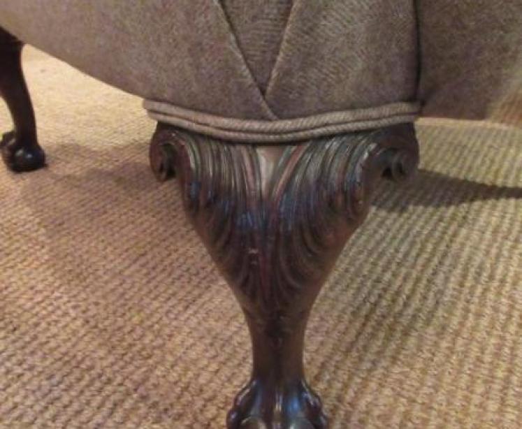 Top Quality Mid Victorian Upholstered Wing Armchair - Image 3