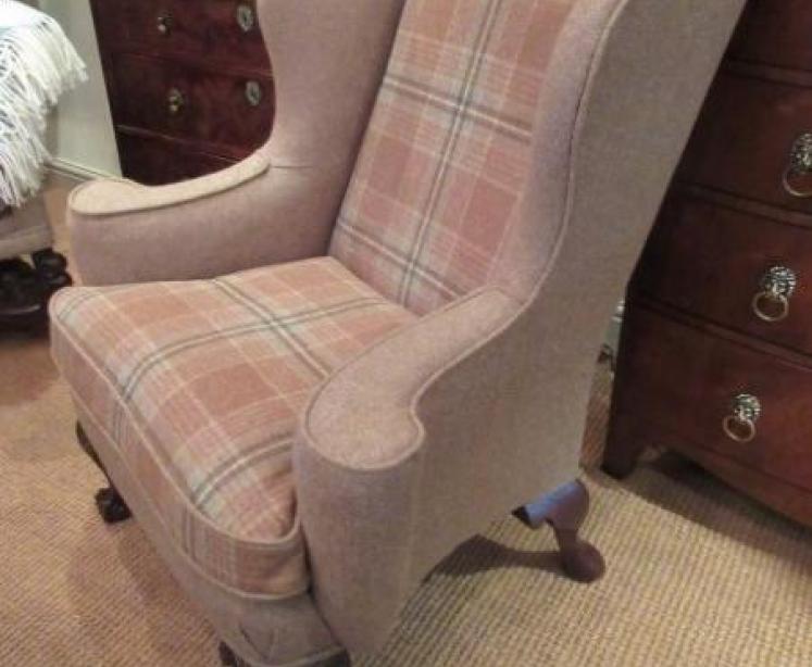 Top Quality Mid Victorian Upholstered Wing Armchair - Image 4