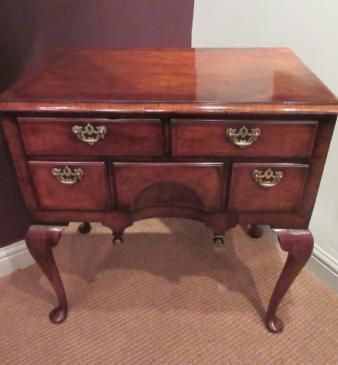 Superb George III Period Figured Walnut Lowboy