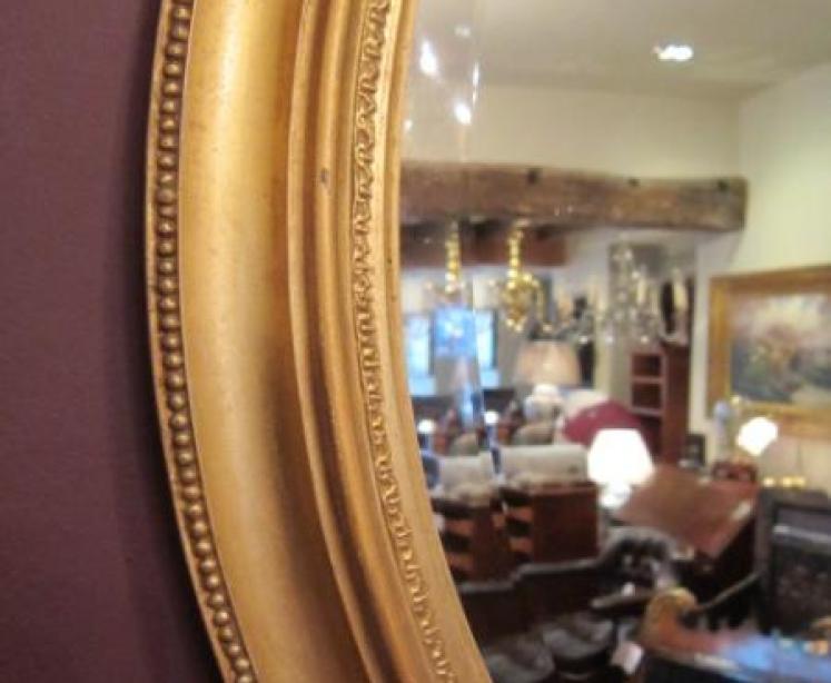 Fine Pair of Victorian Oval Gilt Wall Mirrors - Image 5