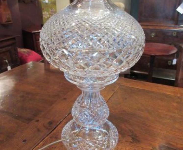 Superb Edwardian Period Crystal Cut Glass Lamp - Image 1