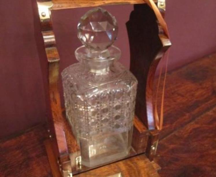 Rare Victorian Single Bottle Tantalus - Image 2