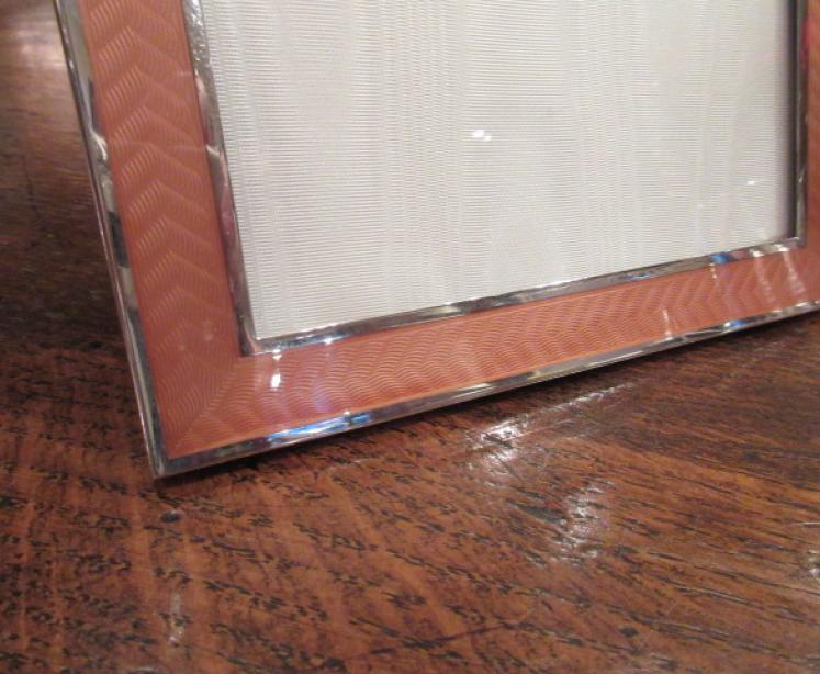 Large Art Deco Period Silver & Enamel Photo Frame  - Image 3