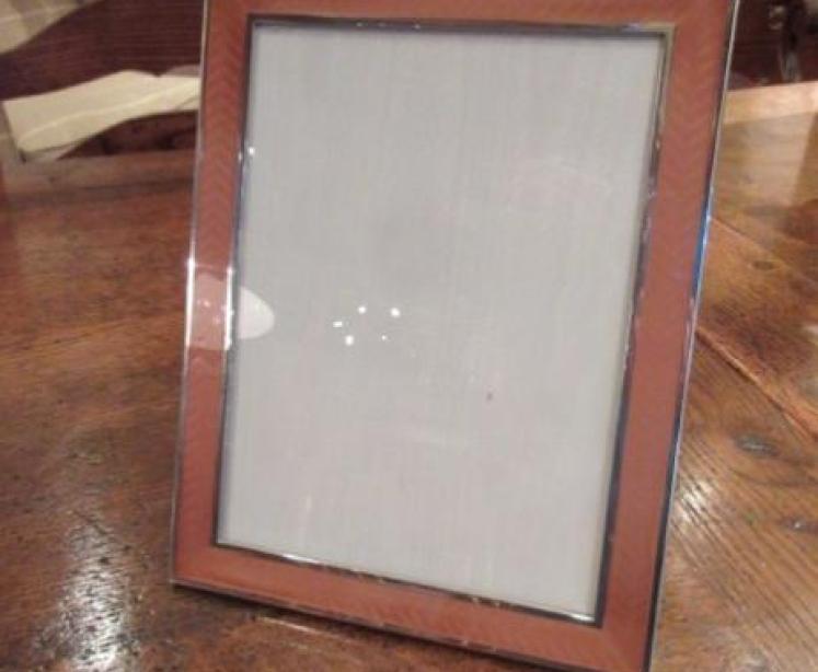 Large Art Deco Period Silver & Enamel Photo Frame  - Image 5