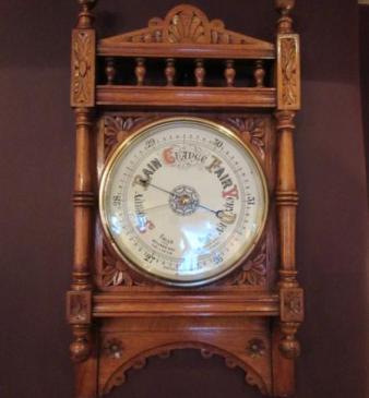 Superb Mid Victorian Polished Oak Hall Barometer