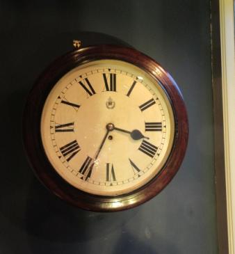 Genuine Ex RAF Mahogany 14" Fusee Dial Wall Clock