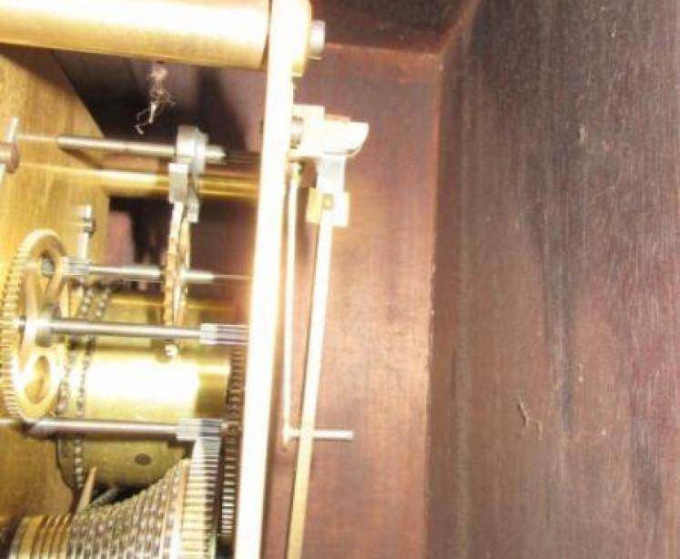 Genuine Ex RAF Mahogany 14" Fusee Dial Wall Clock - Image 4