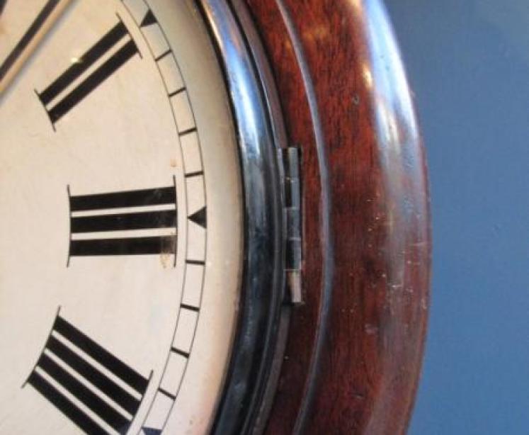 Genuine Ex RAF Mahogany 14" Fusee Dial Wall Clock - Image 5