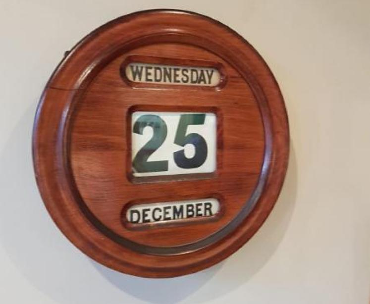 Victorian Walnut Perpetual Wall Calendar - Image 4
