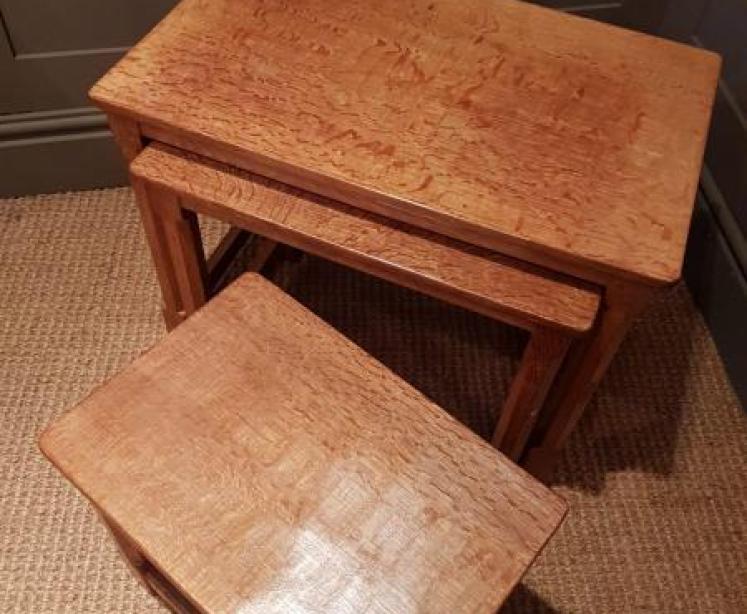 Nest of Mouseman Occasional Tables - Image 3