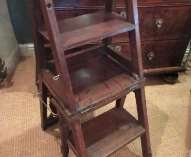 Set of Late 19th Century Arts & Crafts Folding Library Steps - Image 1