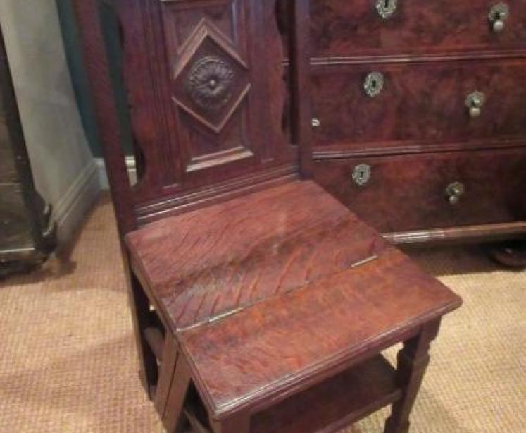 Set of Late 19th Century Arts & Crafts Folding Library Steps - Image 4