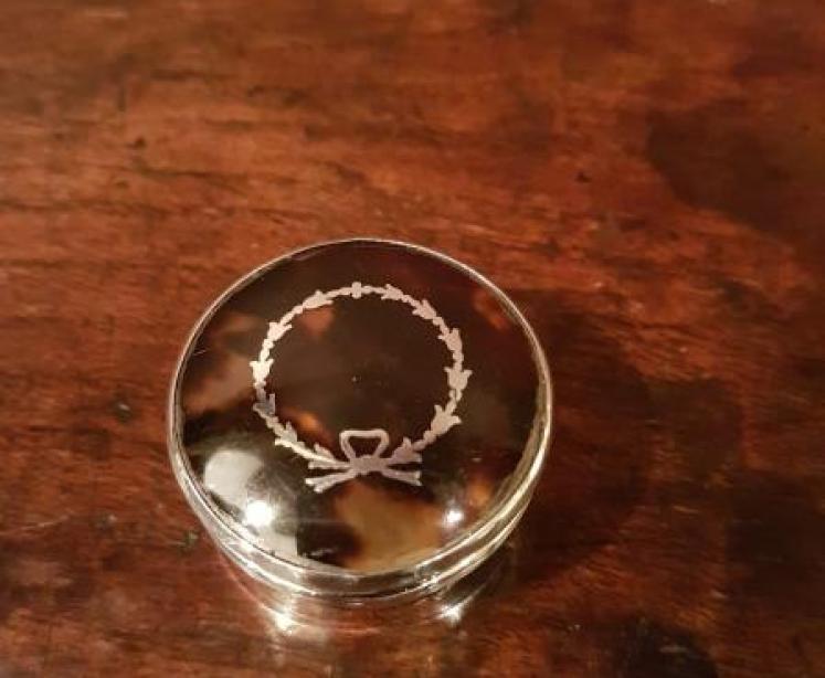 George V Period Silver & Tortoiseshell Rouge Pot - Image 5