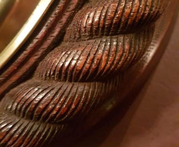 Carved Oak Rope Edge Ships Barometer - Image 2