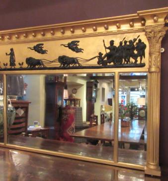 Regency Period Timber & Plaster Gilt Over Mantle Mirror