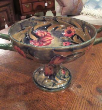 Early Moorcroft Spanish Twin Handled Pedestal Bowl