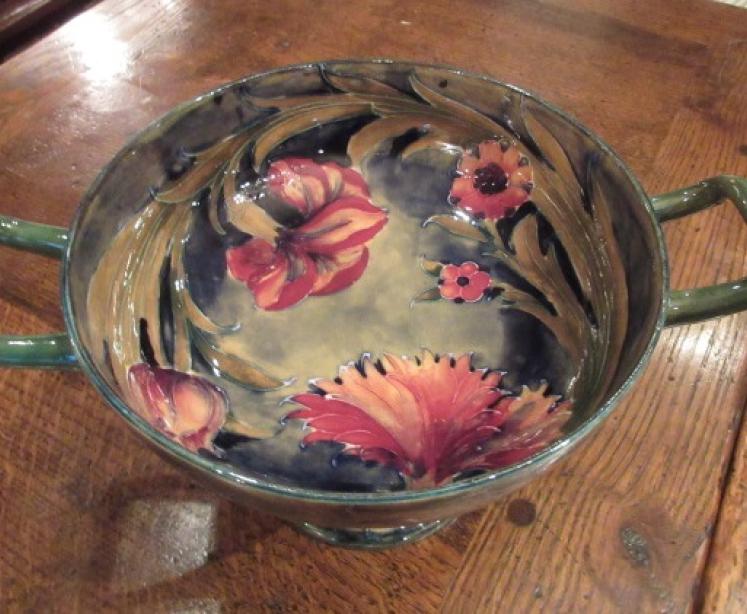 Early Moorcroft Spanish Twin Handled Pedestal Bowl - Image 2