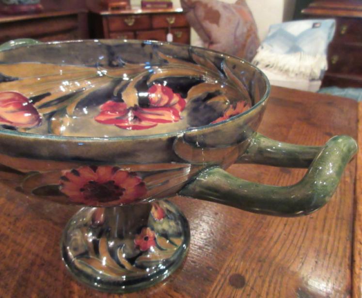 Early Moorcroft Spanish Twin Handled Pedestal Bowl - Image 5