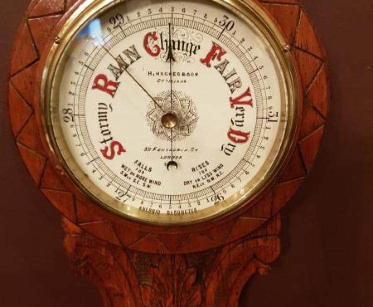 Small Superior Quality London Made Banjo Barometer - Image 5