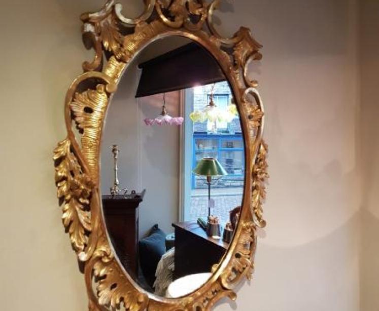 Victorian Timber Gilt Florentine Framed Mirror - Image 1