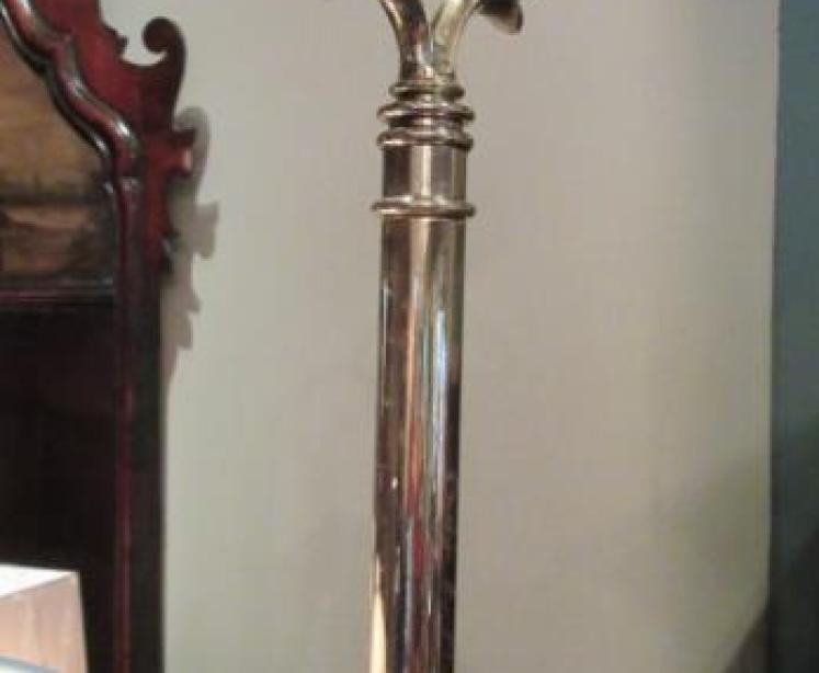 Edwardian Period Brass Rise & Fall Lamp Standard - Image 4