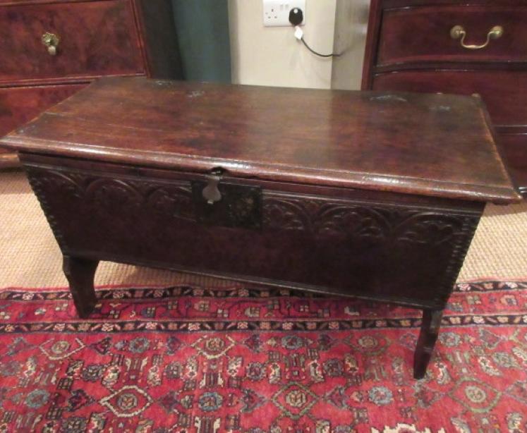 Superb George I Period Oak Six Plank Coffer.c.1720 - Image 1