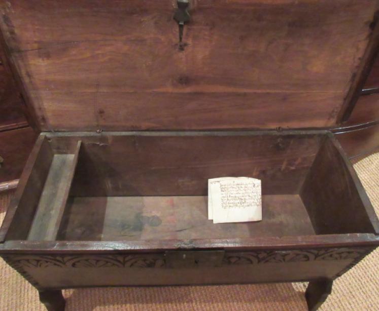 Superb George I Period Oak Six Plank Coffer.c.1720 - Image 5