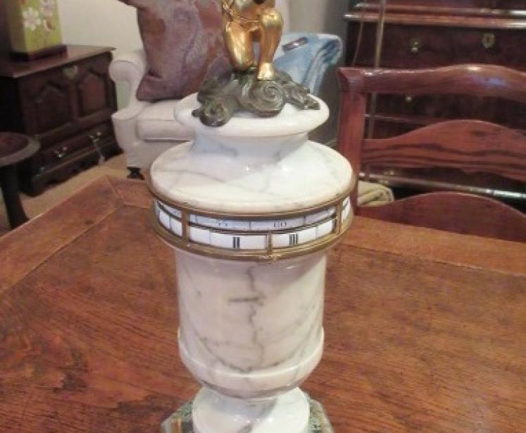 Superb Rare 19th Century Marble Rotating Clock - Image 1