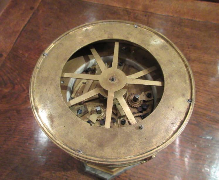 Superb Rare 19th Century Marble Rotating Clock - Image 4